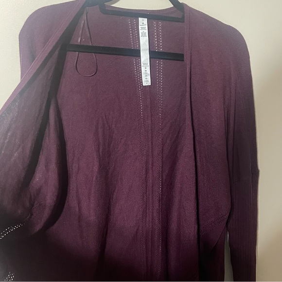 Lululemon Call In Cozy Wrap Burgundy Long Line Cardigan Size 2 - Picture 9 of 10